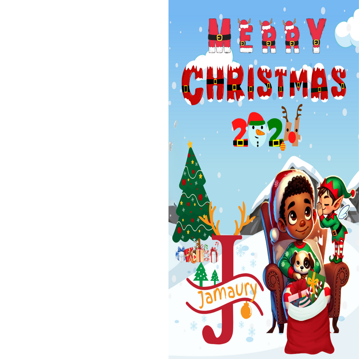 Single Editable Christmas Card