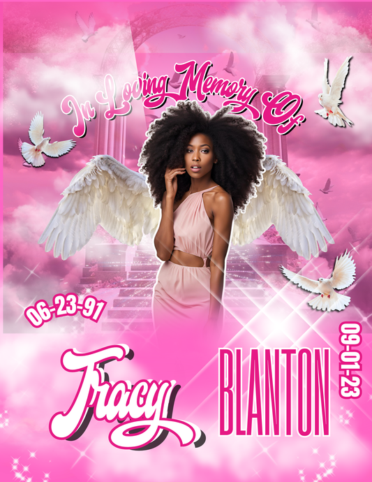 Single Pink Memorial Digital Design editable